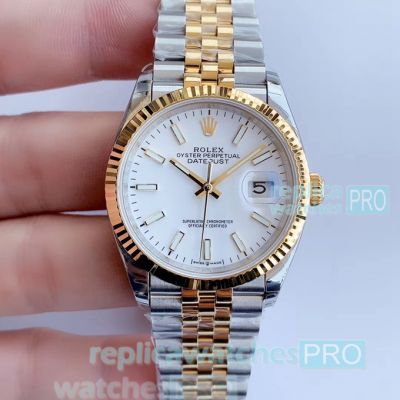 EW Factory Rolex Presidential Swiss Replica Watch White Dial Replica Datejust 36mm